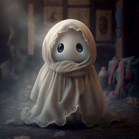 Personagem De Desenho Animado Bonito Fantasma Assustador Foto Premium