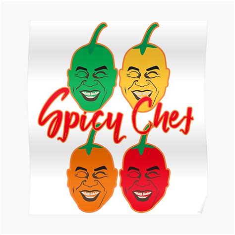 Ainsley Harriott Colourful Chilly Spicy Chef Text Cool Drawing Poster