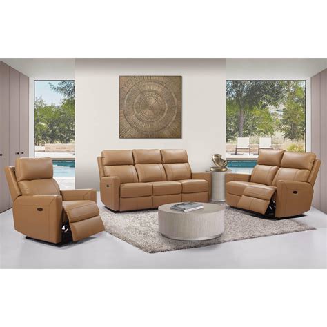 Enzo 3 Piece Top Grain Leather Sofa Set With Power Reclining And Power