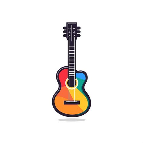 Premium Vector Vector Of An Icon Of A Multicolored Acoustic Guitar In