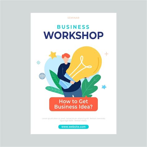 Free Vector | Hand drawn business workshop poster template