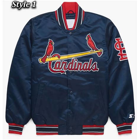 X Starter Satin Bomber St. Louis Cardinals Navy Jacket - Jacket Makers