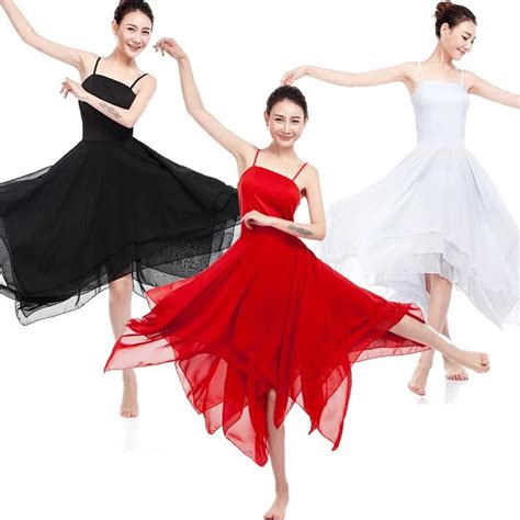 Elegant Lyrical Modern Dance Costumes For Women Chiffon Dance Dress ...