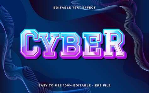 Mod Le D Effet De Texte Modifiable De Style Cyber D Vecteur Premium