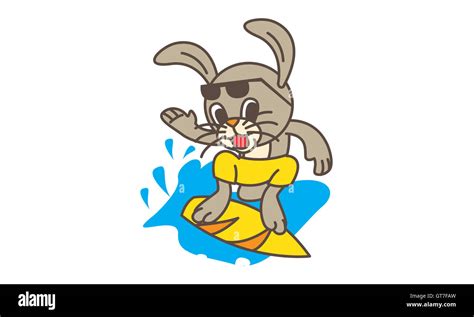 Surf Rabbit Of Vector Art Stock Photo Alamy