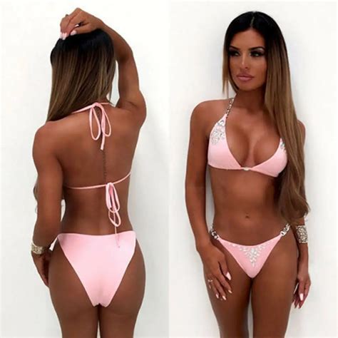 Bikini Crystal Rhinestones Glitter Diamond Gems Swimwear Women Bikini