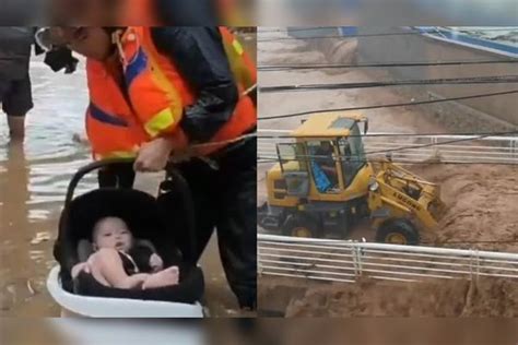 北京暴雨救援现场：开铲车逆流救3人、脸盆转移婴儿、肩背手抱救群众