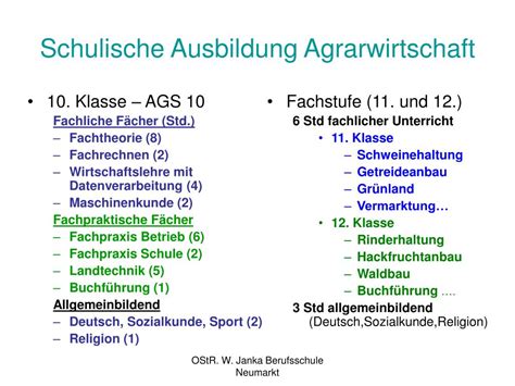 Ppt Schulische Ausbildung Agrarwirtschaft Powerpoint Presentation