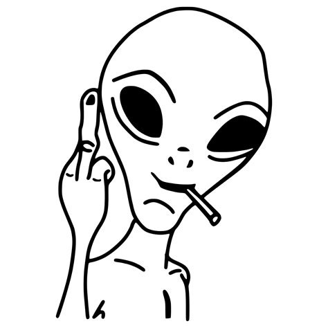 Alien Middle Finger Decal Tumbler Car Window Wall Decal Stickers 22