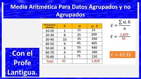 Calcular Média Aritmética - Cómo calcular la media aritmética para datos agrupados