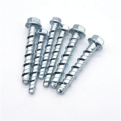 Galvanized Concrete Masonry Screw Hex Flange Head Heavy Duty Concrete