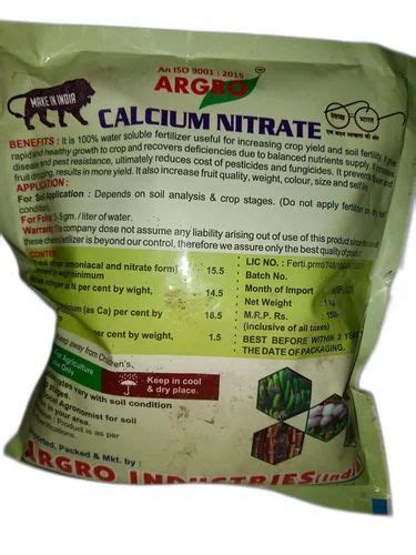 Powder Argro Ferti Calcium Nitrate For Agricultural Packaging Type