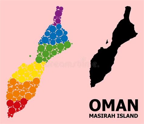 Mappa Dell Isola Di Masirah Con Mosaico Di Elementi Di Infezione Da