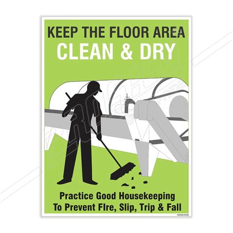 Clean Floor Area Clean Good House Keeping Posters Protector Firesafety