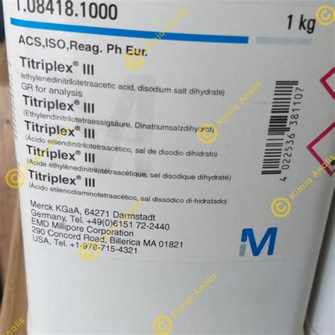 Jual Titriplex Iii Ethylenedinitrilotetraacetic 1kg Merck 108418