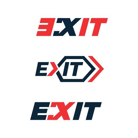 Exit Sign Text Logo Wordmark Vector Template 42052652 Vector Art at ...