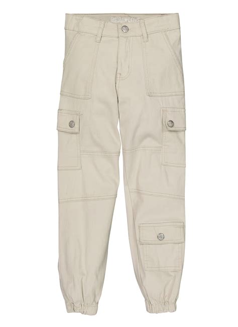 Girls Twill Cargo Pocket Joggers