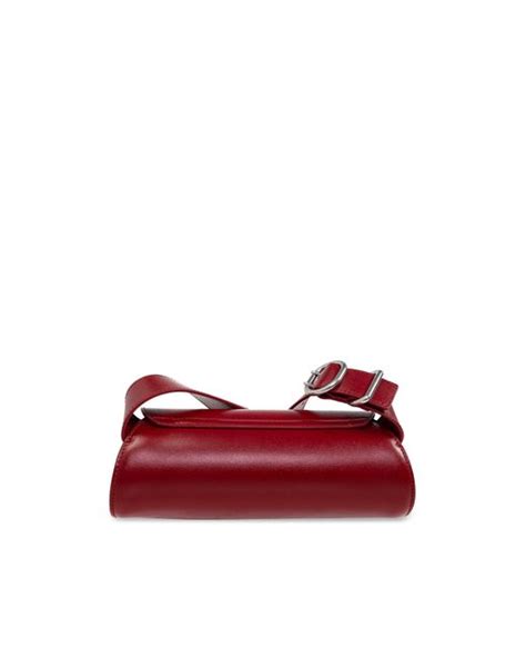 Jil Sander Shoulder Bag Cannolo Mini In Red Lyst Uk