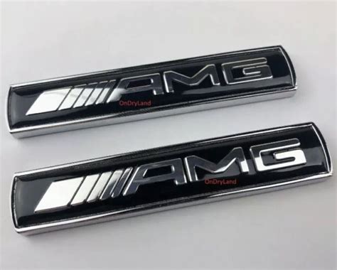 2 X Mercedes Amg Black Side Wing Badge Emblem C E A S Sl Slk Class Ebay