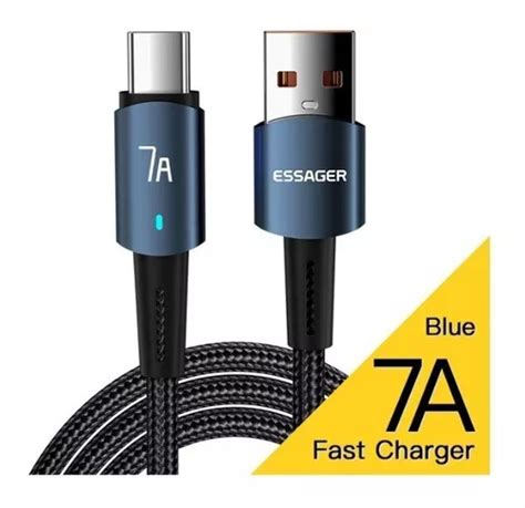 Cable Tipo C Carga R Pida Datos Usb A Usb C W Y M Color Azul