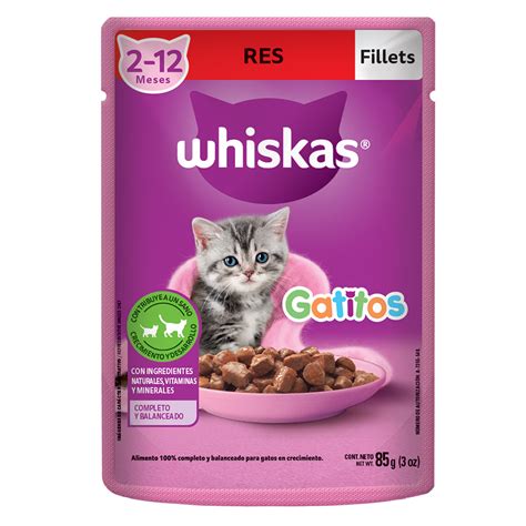 Whiskas Alimento H Medo Para Gatitos Res En Fillets