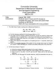 MECH370 Final Exam S2020 Pdf Concordia University Department Of