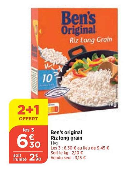 Promo Ben S Original Riz Long Grain Chez Bi Icatalogue Fr