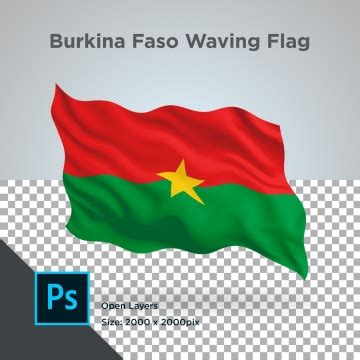 Burkina Faso Flag Waving Burkina Faso Flag With Pole Burkina Faso