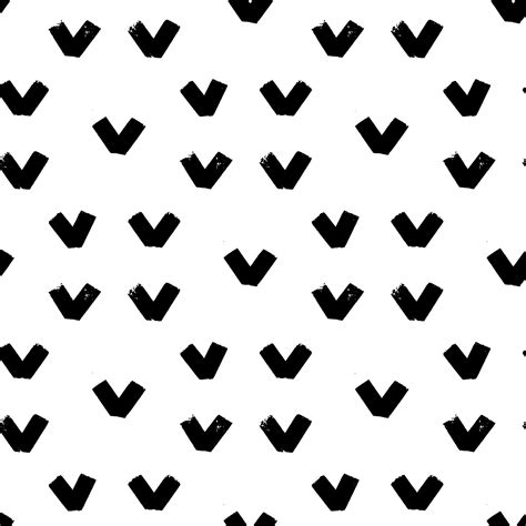 Black bold tick mark vector seamless pattern. Hand drawn geometric ...