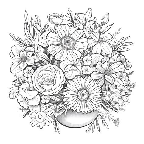 55 Flower Bouquet Colouring Pages Extra Free Pages Included Etsy