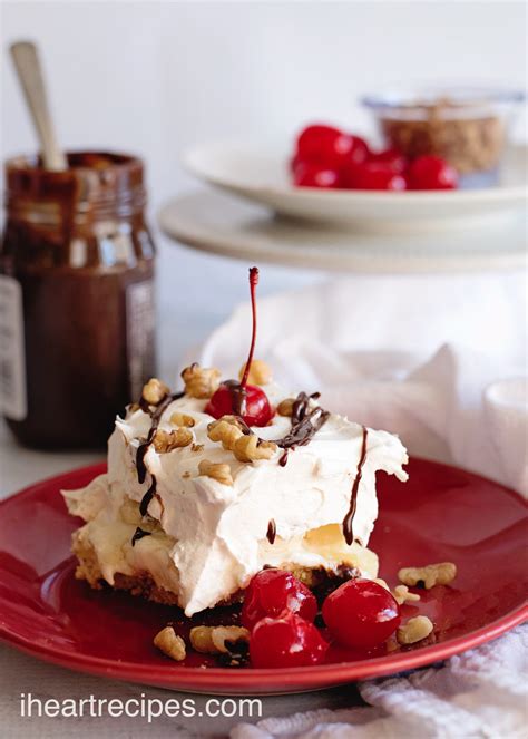 No Bake Banana Split Cake