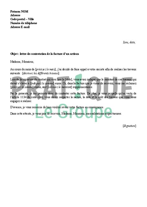 Comment R Diger Une Lettre De Contestation De Facture