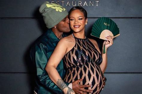 Pregnant Rihanna Gets A Kiss From A Ap Rocky In Sweet Photos Where He