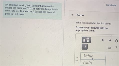 Solved Constants An Antelope Moving With Constant Chegg