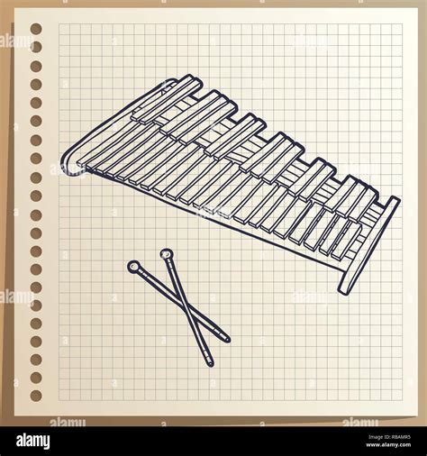 Musical Instrument Xylophone Percussion Vector Illustration Stock