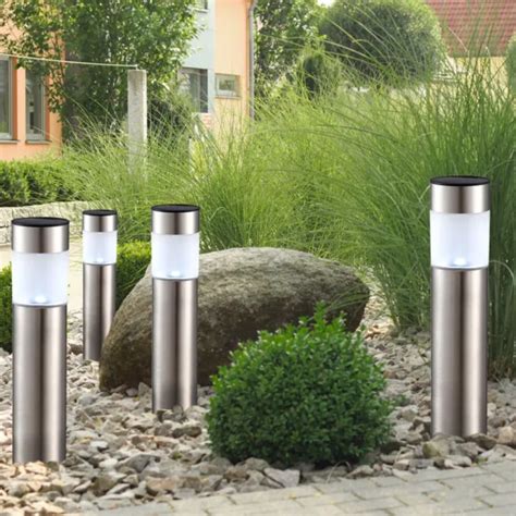 LAMPE SOLAIRE LAMPADAIRE Jardin Spots à Encastrer Acier Inoxydable LED