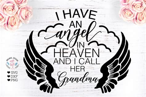 Grandma In Heaven Svg Cut Files For Cricut Png Svg File Dxf Shirt Svg