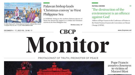 Cbcp Monitor Vol 26 No 11 Cbcpnews