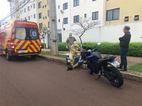 Jovem fica ferido ao se envolver em acidente de trânsito no Pioneiros