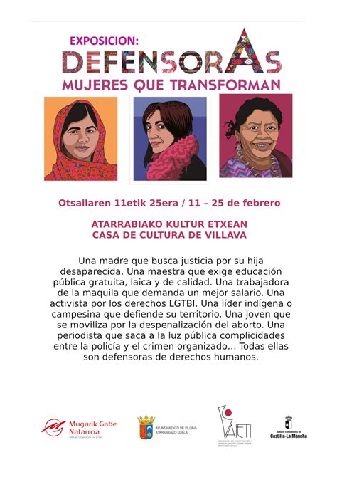 EXposición defensoras mujeres que trasforman AIETI