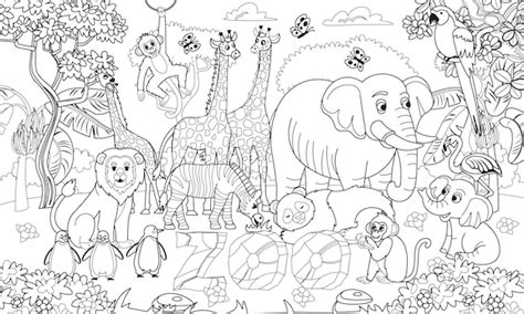 Grand livre de coloriage avec des animaux de zoo Lettres de pierre zoo ...