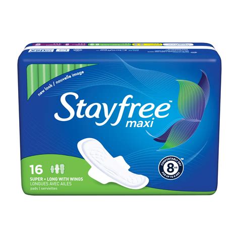 Stayfree Maxi Pads With Wings Super Absorbency Long Length 16ct