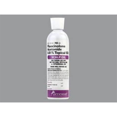 Anti-inflammatory Agent Fluocinolone Acetonide Oil 0.01 Topical, Scalp Oil Bottle 118 mL