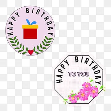 Birthday Sticker Clipart Vector, Happy Birthday Sticker Transparent ...