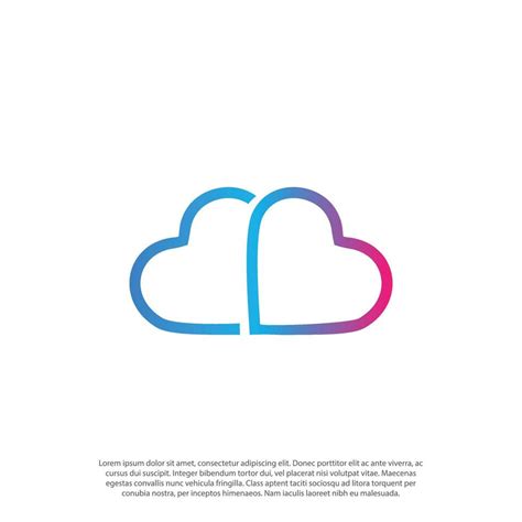 Nube Amore Logo Con Combinato Nube Forma E Amore Forma Come Uno Nube