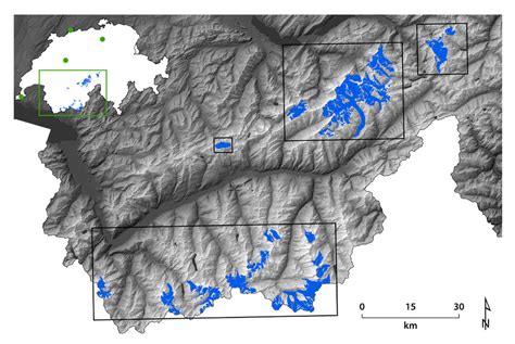 Overview of studied glaciers located in the western and southern Swiss ...