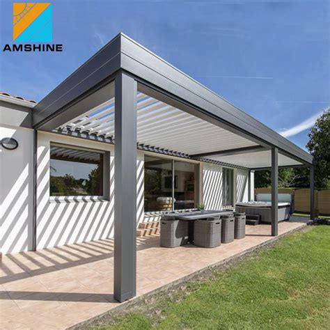 Modern Patio Waterproof Bioclimatica Aluminium Pergola Motorized Louver Roof Kit Outdoor