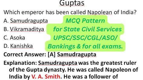 MCQ Gupta Dynasty II Multiple Choice II UPSC II ASO I SSC I CIVIL