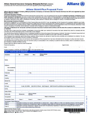 Fillable Online Allianz General Insurance Company Malaysia Berhad