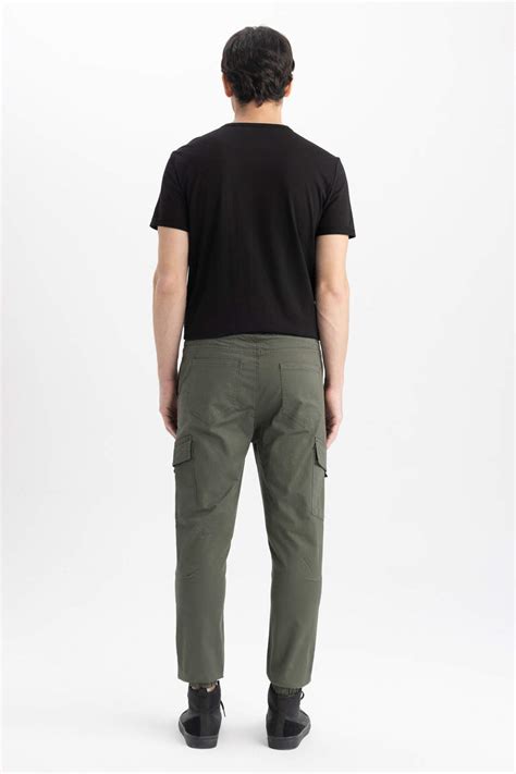 Kaki HOMME Pantalons En Tissés La Gabardıne Jogging Cargo étroit